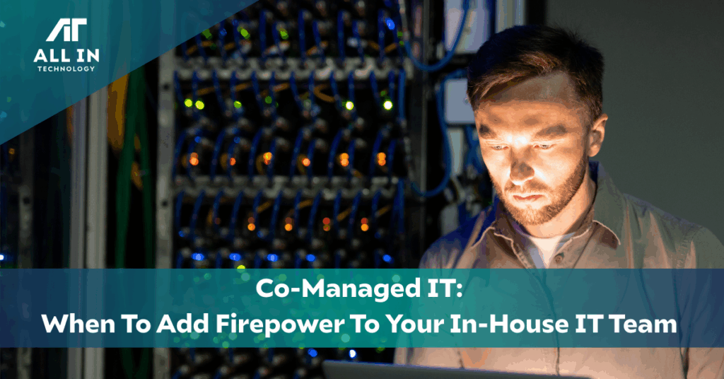 An IT professional in data center looking for help with their managed services with co-managed AIT bridge from all in technology